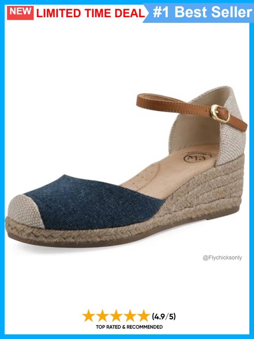 Women's Mini-Heel Espadrille Wedge Sandal Cushioned Adjustable Ankle Strap